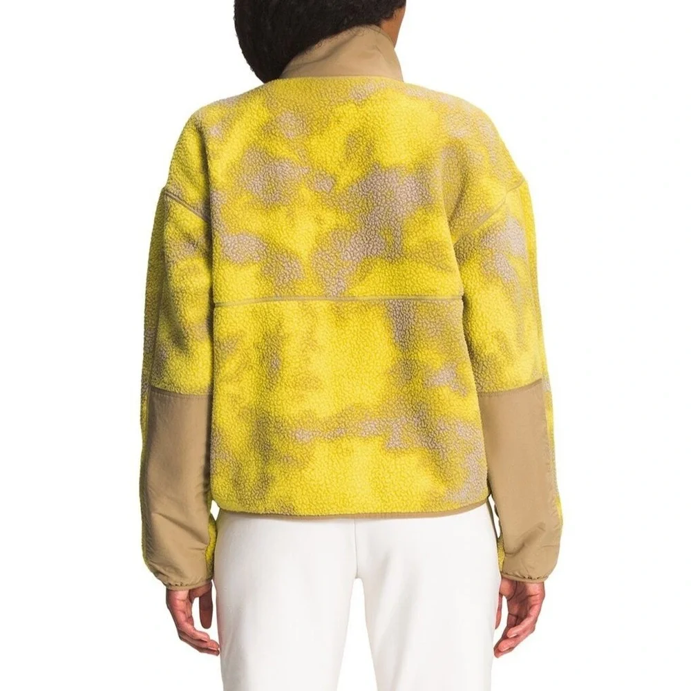 The North Face Cragmont Printed Fleece Jacket Snap Yellow Tan Women's Size XL - Picture 8 of 15